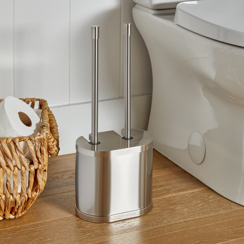 Silver Toilet Bowl Brush and Plunger Set with Holder - Better Homes & Gardens