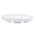 Oval Divided Bowl - Three-Compartment Ceramic Serving Dish
