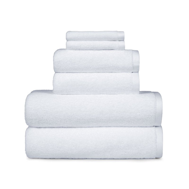 Bath Towel Set with 6 Pieces - Arctic White, Soft & Absorbent Cotton