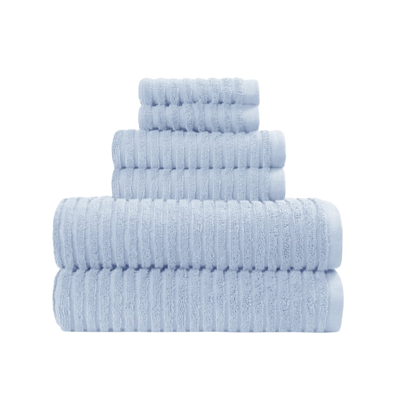 Better Homes & Gardens PowerLoft AIRRICH 6-Piece Bath Towel Set - Blue Drop Stripe