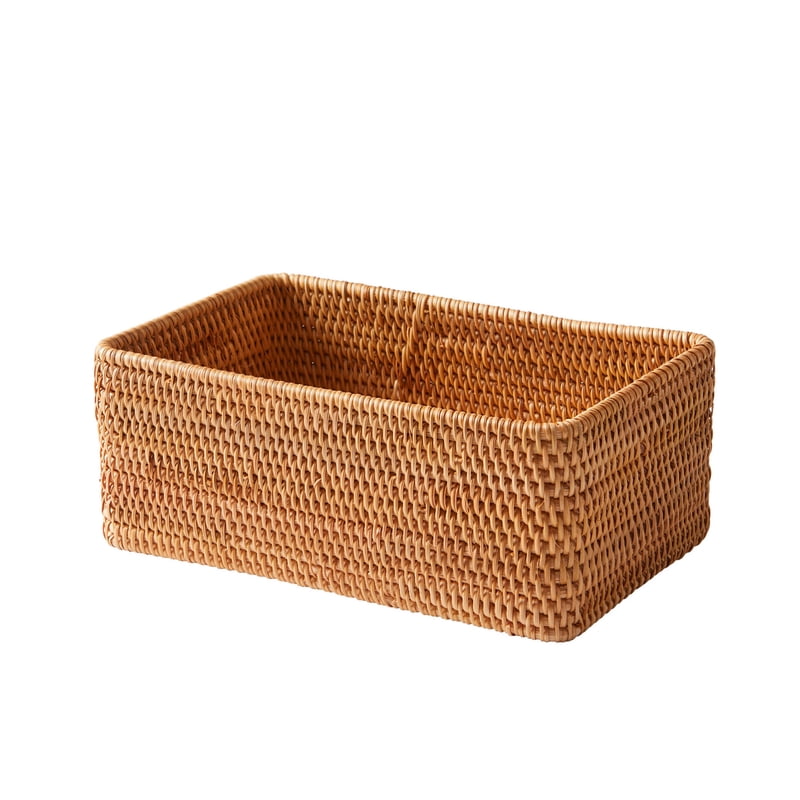 Better Homes & Gardens Honey Brown Rattan Bathroom Toiletry Organizer Basket - Single