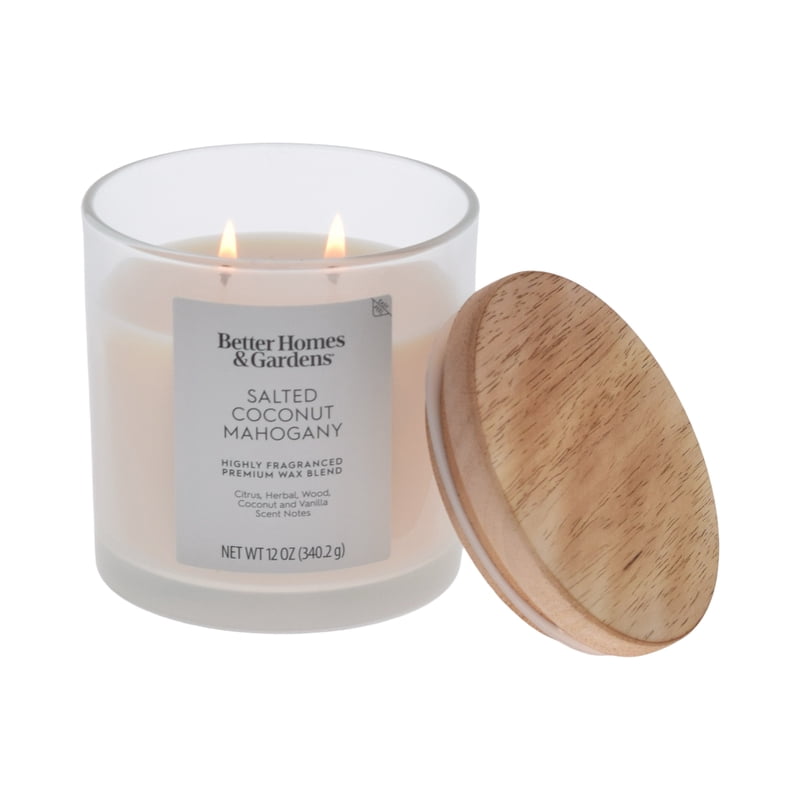 Scented Ombre Jar Candle - Salted Coconut Mahogany, 12 oz