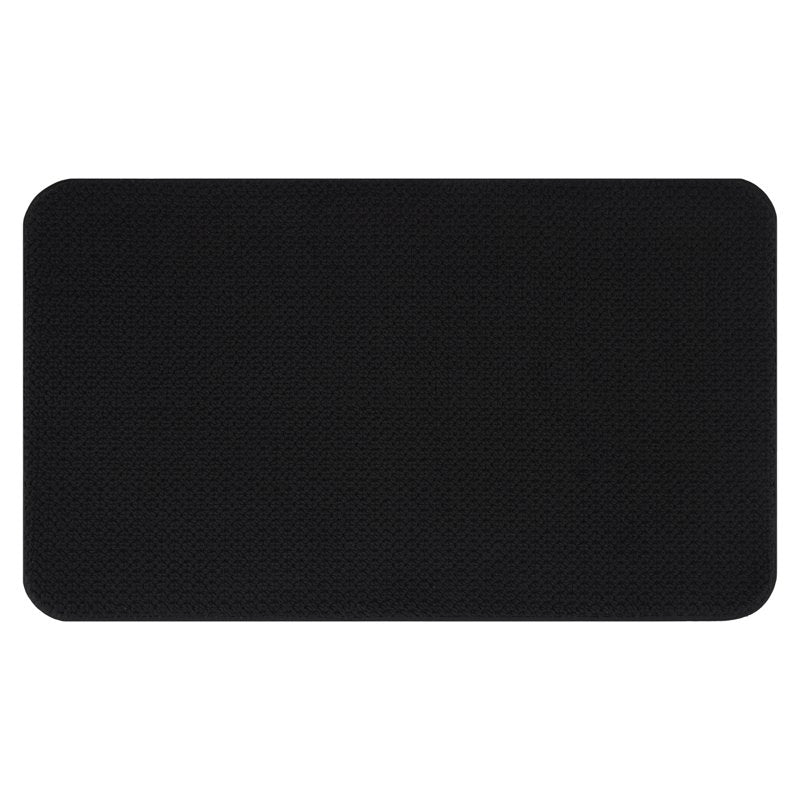 Cotton Memory Foam Bath Rug - Black, 20 x 34 Inches - Rich Black