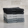 Soft Cotton Popcorn Texture Washcloths 6-Pack - Grey Flannel Variation