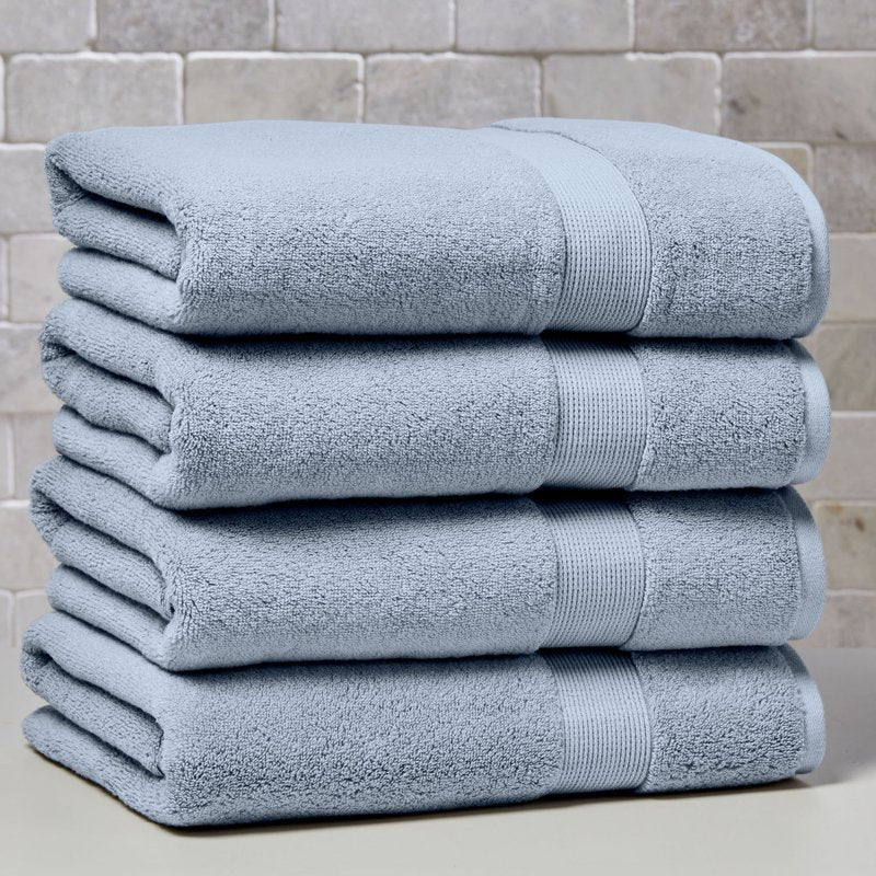 Better Homes & Gardens Soft Cotton Bath Towel Set - Blue Water, 4 Pieces