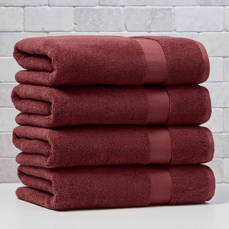 Better Homes & Gardens Signature Soft Cotton Bath Towel Set - Deep Redwood - 4 Pieces