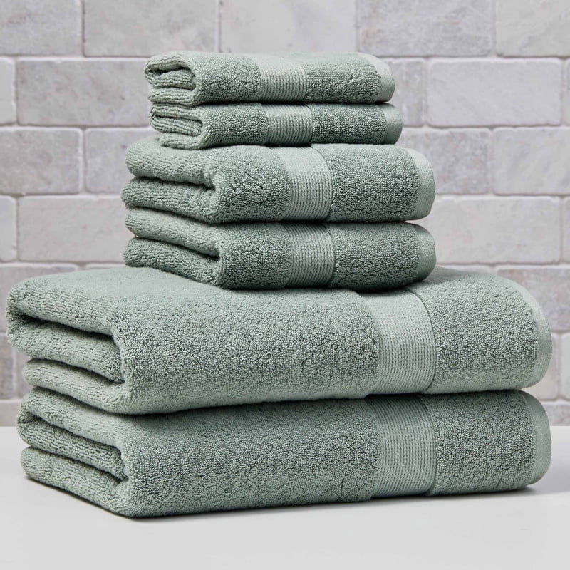 Better Homes & Gardens 6-Piece Soft Cotton Towel Set - Green River, Variation 1