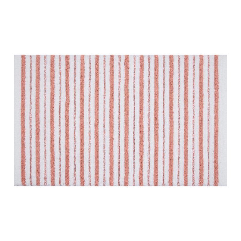 Better Homes & Gardens Soft Tufted Stripe Bath Rug - Old Rose & White, 20 x 34 Inches