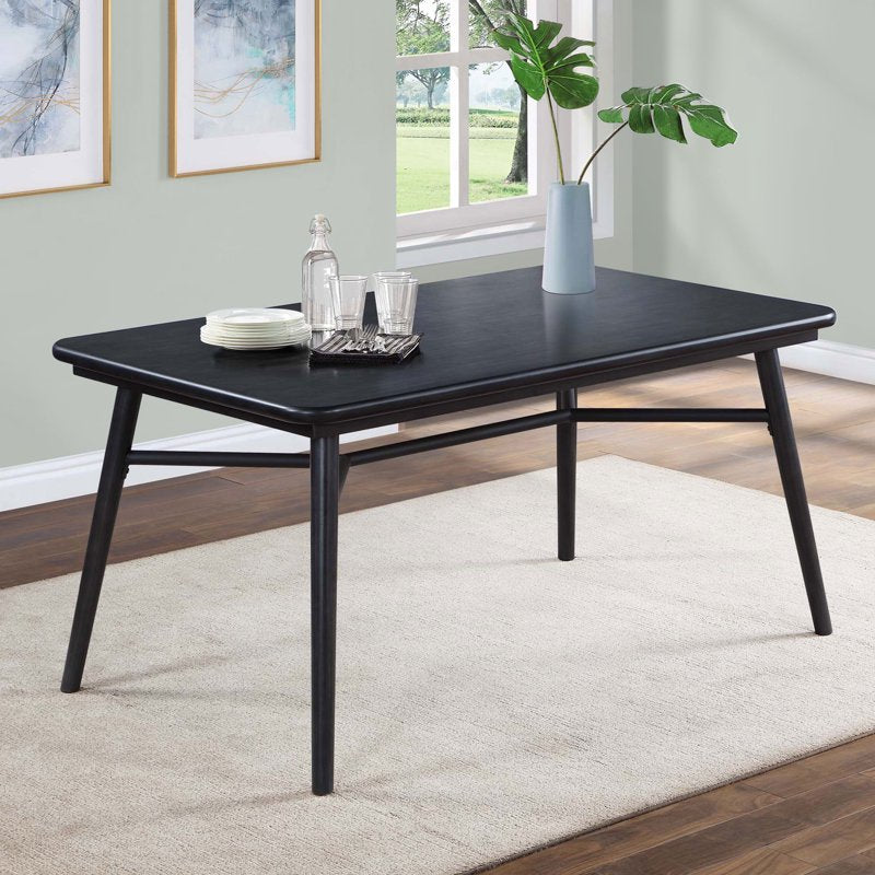 Scandinavian Charcoal Dining Table - Seats 6, Modern Design