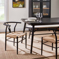 Wishbone Dining Chairs Set - Black Finish, 2 Pack