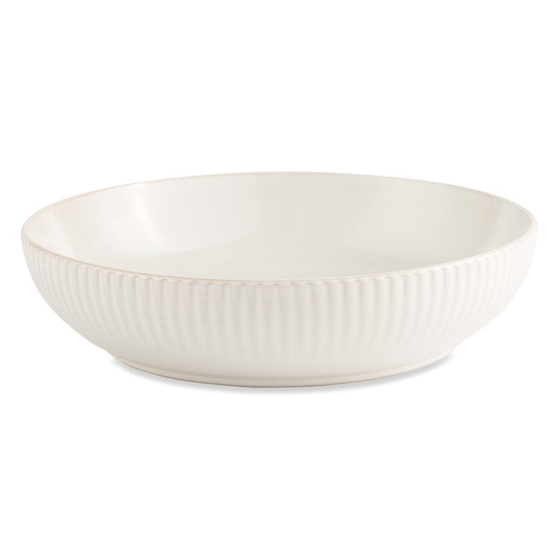 Stoneware Low Bowl - Cream Color, Durable & Elegant