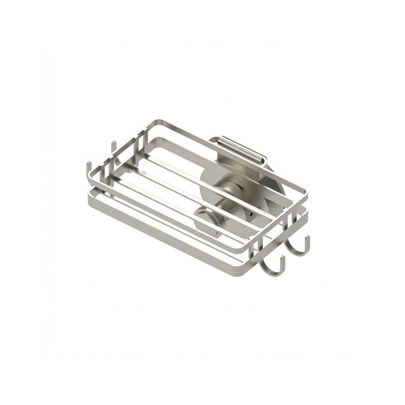Suction Mount Soap Dish with Hooks - Satin Nickel Finish, Better Homes & Gardens