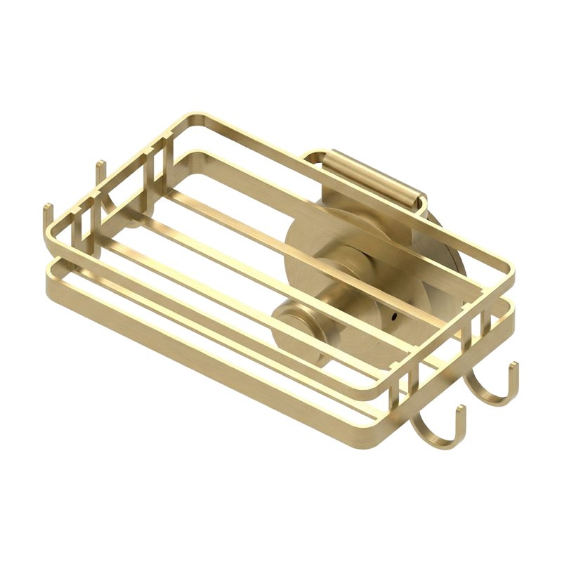 Suction Mount Soap Dish with 5 Hooks - Brass Finish, Better Homes & Gardens