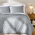 Full/Queen Silver Tencel Quilt - Reversible Soft Touch Bed Cover