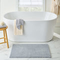 20x34 Inch Grey Flannel Plush Polyester Rug - Soft Non-Slip Bath Floor Mat