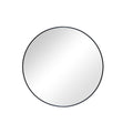 28-Inch Black Aluminum Round Wall Mirror - Modern Bathroom & Living Room Decor - Variation of THIS listing