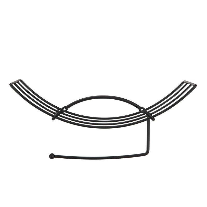 Wall-Mounted Toilet Paper Holder with Storage, Matte Black Bathroom Accessory