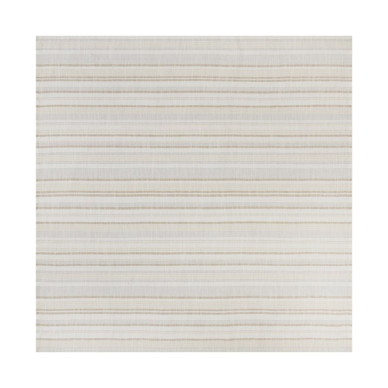 Natural Stripe Woven Table Throw - 50" x 50" - Neutral Cotton