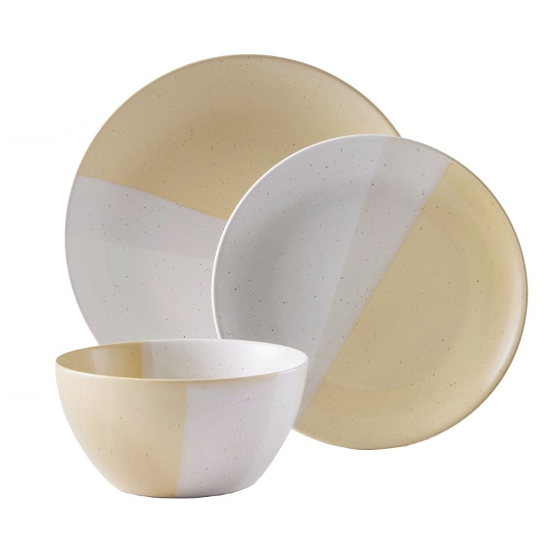 Yellow Hayes Stoneware 12 Piece Dinnerware Set - Yellow