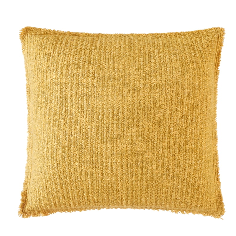 Yellow Decorative Throw Pillow - 22x22 inches, Geometric Textured Cover, Neutral Accent for Sofa or Bed - Sunny Style