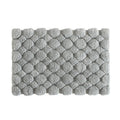 Cotton Bath Rug Set - 2-Piece Grey Textured Bathroom Mats, 17x24 & 20x30 Inches