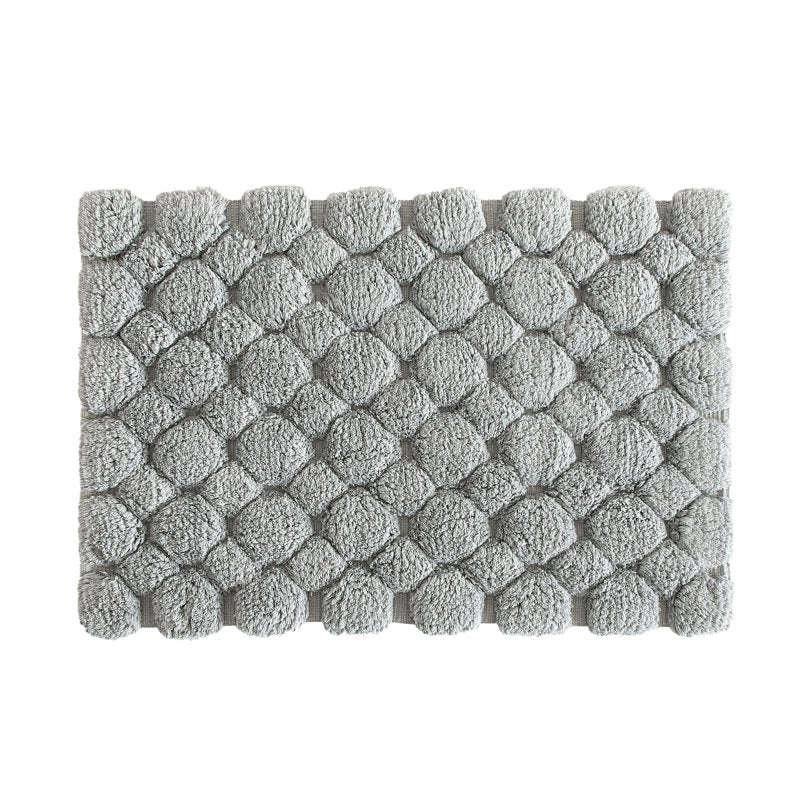 Cotton Bath Rug Set - 2-Piece Grey Textured Bathroom Mats, 17x24 & 20x30 Inches