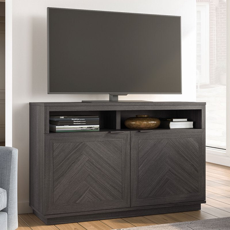Herringbone TV Stand for TVs up to 55" - Gray