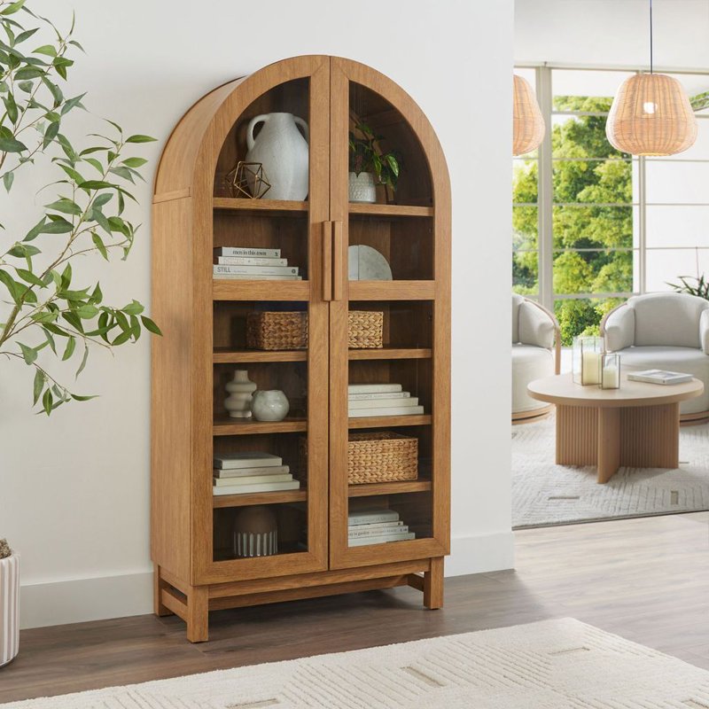 Better Homes & Gardens Juliet Arch Accent Cabinet - Light Honey Finish