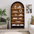 Open Arch Bookcase with Adjustable Shelves - Multiple Colors