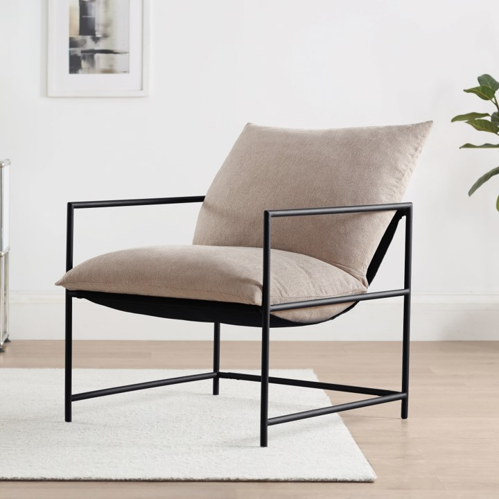 Sling Accent Chair with Metal Frame - Oatmeal