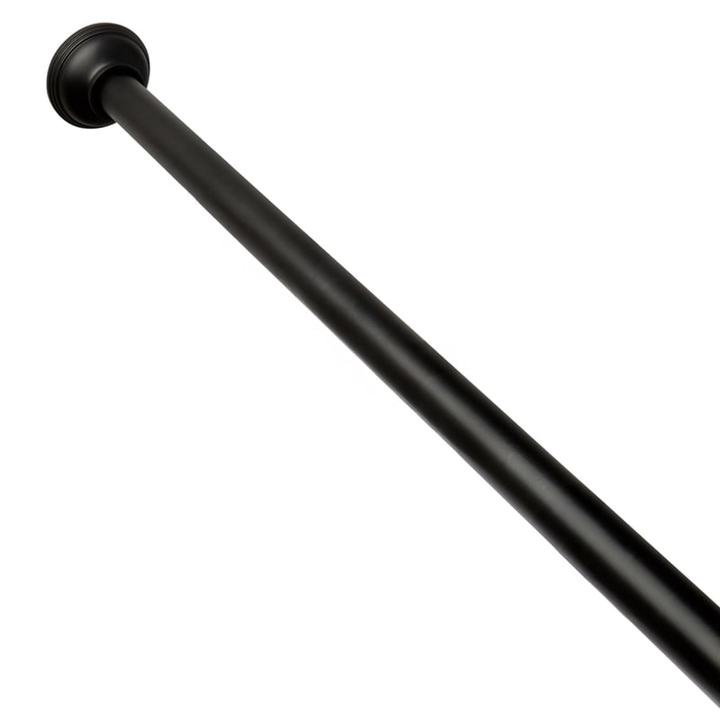 Adjustable Tension Shower Curtain Rod - Rustproof Aluminum, Matte Black, 43-72 Inches