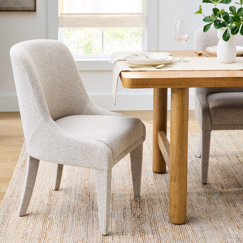 Upholstered Dining Chairs Set - Wheat, 2 Pack