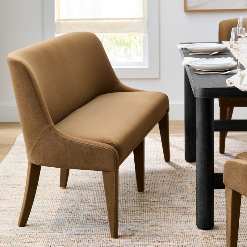 Upholstered Dining Bench - Tobacco - Modern Windsor Design