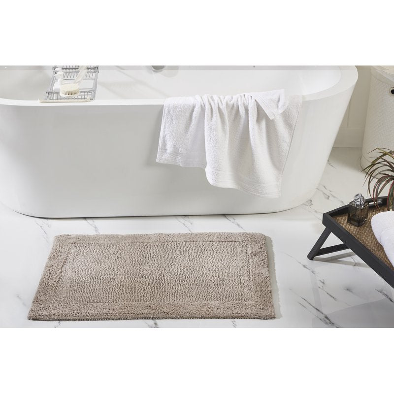 Better Trends 21x34 Inch Beige Reversible Cotton Bathroom Rug - Water Absorbent