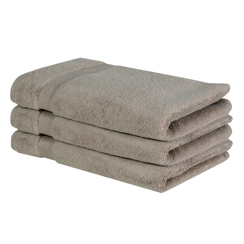 Beige Hand Towels Set - 3 Pack, 16 x 26 Inches, 100% Cotton, Super Absorbent