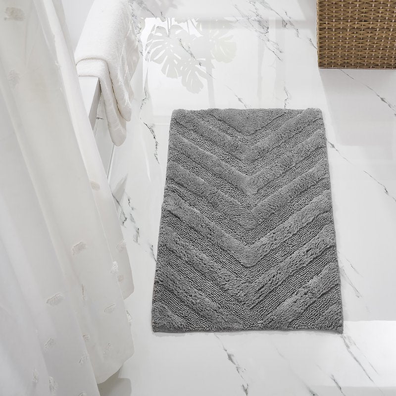 Bathroom Rugs 24x40 Water-Absorbent Cotton Non-Slip Mat Gray - Better Trends