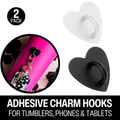 Heart-Shaped Tumbler Charm Hooks - Black & White (2 Pack)
