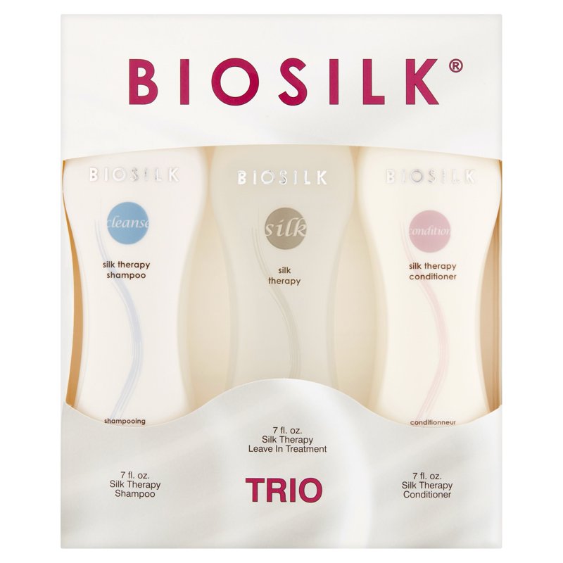 Silk Therapy Hair Care Trio: Shampoo, Conditioner, and Leave-In Treatment