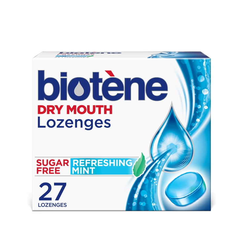Dry Mouth Relief Lozenges - Mint Flavor Sugar-Free Breath Freshener, 27 Ct