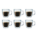 Double Wall Glass Mug Set - 6-Pack, 10 oz, Insulated