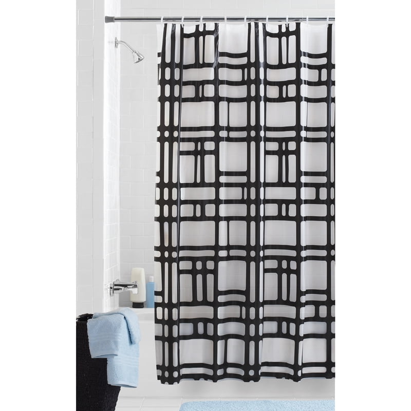 Waterproof PEVA Shower Curtain with Geometric Frosted Design - 70 x 72 Inches
