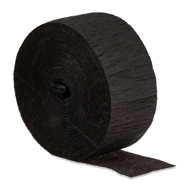 Black Paper Party Streamer 150 Feet for Decorations & Backdrops