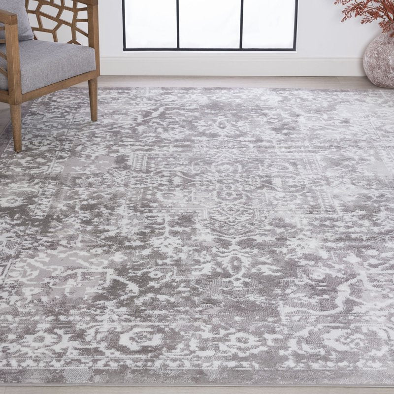 7'10'' x 10'2'' Gray Persian Traditional Area Rug for Living Room & Bedroom