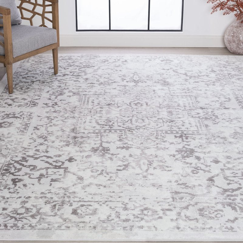 7'10'' x 10'2'' White Traditional Persian Area Rug for Living Room & Bedroom