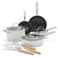 11-Piece Ceramic Nonstick Cookware Set - Cream