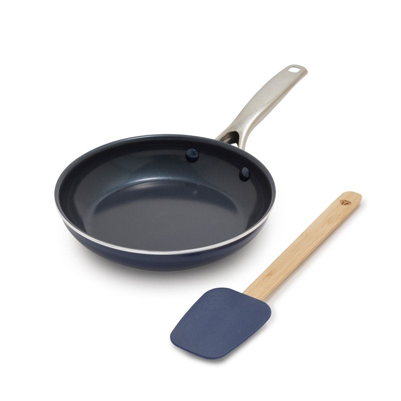 8-Inch Ceramic Nonstick Fry Pan with Spatula - Dishwasher & Oven Safe