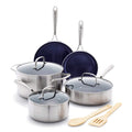 Stainless Steel Clad Pro 10-Piece Cookware Set - Induction Safe