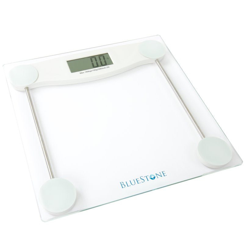 Digital Bathroom Scale with LCD Display and Tempered Glass Platform
