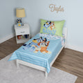 Bluey Toddler Bed Set with Tote Bag - Reversible Comforter & Sheets - Bluey