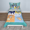 Bluey 4-Piece Toddler Bed Set - Reversible Comforter & Sheets, Bluey